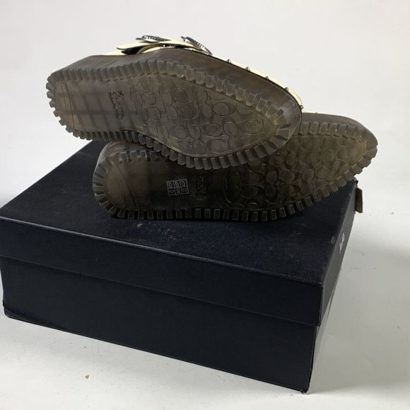 Coach Western Creeper Studded Leather Shoes G3399 Chalk Size 5.5 - Picture 5 of 15